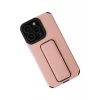 Newface Apple iPhone 14 Pro Kılıf Mega Standlı Silikon - Pudra