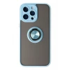Newface Apple iPhone 14 Pro Kılıf Montreal Yüzüklü Silikon Kapak - Buz Mavi