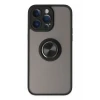Newface Apple iPhone 14 Pro Kılıf Montreal Yüzüklü Silikon Kapak - Siyah
