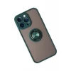 Newface Apple iPhone 14 Pro Kılıf Montreal Yüzüklü Silikon Kapak - Yeşil