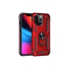 Newface Apple iPhone 14 Pro Kılıf Sofya Yüzüklü Silikon Kapak - Kırmızı