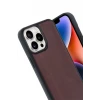 Newface Apple iPhone 14 Pro Max Kılıf Aras Deri Kapak - Bordo