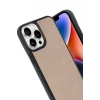 Newface Apple iPhone 14 Pro Max Kılıf Aras Deri Kapak - Pudra