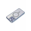 Newface Apple iPhone 14 Pro Max Kılıf Joke Simli Magneticsafe Kılıf - Mavi
