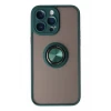 Newface Apple iPhone 14 Pro Max Kılıf Montreal Yüzüklü Silikon Kapak - Yeşil