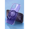 Newface Apple iPhone 14 Pro Max Kılıf Tron Şeffaf Magsafe Kapak - Derin Mor