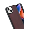 Newface Apple iPhone 15 Kılıf Aras Deri Kapak - Bordo