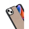 Newface Apple iPhone 15 Kılıf Aras Deri Kapak - Pudra