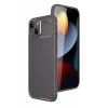 Newface Apple iPhone 15 Kılıf Auto Focus Karbon Kapak - Gri