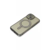 Newface Apple iPhone 15 Kılıf Joke Simli Magneticsafe Kılıf - Gri