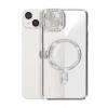 Newface Apple iPhone 15 Kılıf Joke Simli Magneticsafe Kılıf - Gümüş