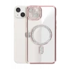 Newface Apple iPhone 15 Kılıf Joke Simli Magneticsafe Kılıf - Pembe