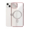 Newface Apple iPhone 15 Kılıf Joke Simli Magneticsafe Kılıf - Pembe