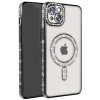 Newface Apple iPhone 15 Kılıf Joke Simli Magneticsafe Kılıf - Siyah