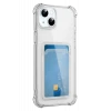 Newface Apple iPhone 15 Kılıf Kart Şeffaf Silikon - Şeffaf