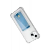 Newface Apple iPhone 15 Kılıf Kart Şeffaf Silikon - Şeffaf