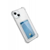 Newface Apple iPhone 15 Kılıf Kart Şeffaf Silikon - Şeffaf