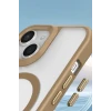 Newface Apple iPhone 15 Plus Kılıf Enka Magsafe Silikon Kılıf - Desert