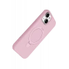 Newface Apple iPhone 15 Plus Regal Magsafe Standlı Kapak - Açık Pembe