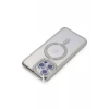 Newface Apple iPhone 15 Pro Kılıf Joke Simli Magneticsafe Kılıf - Gümüş
