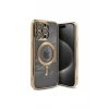 Newface Apple iPhone 15 Pro Kılıf Kross Magneticsafe Kapak - Gold