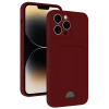 Newface Apple iPhone 15 Pro Max Kılıf Kelvin Kartvizitli Silikon - Bordo