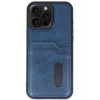 Newface Apple iPhone 15 Pro Max Kılıf Sara Kartvizitli Deri Kılıf - Lacivert