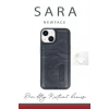 Newface Apple iPhone 15 Sara Kartvizitli Deri Kılıf - Lacivert