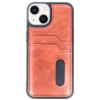 Newface Apple iPhone 15 Sara Kartvizitli Deri Kılıf - Taba