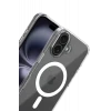 Newface Apple iPhone 16 Combo Sert Şeffaf Magsafe Kapak - Şeffaf