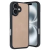 Newface Apple iPhone 16 Kılıf Aras Deri Kapak - Pudra