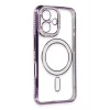 Newface Apple iPhone 16 Kılıf Joke Simli Magneticsafe Kılıf - Derin Mor