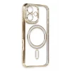 Newface Apple iPhone 16 Kılıf Joke Simli Magneticsafe Kılıf - Gold