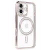 Newface Apple iPhone 16 Kılıf Joke Simli Magneticsafe Kılıf - Pembe