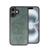 Newface Apple iPhone 16 Plus Kılıf Aras Deri Kapak - Koyu Yeşil