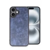 Newface Apple iPhone 16 Plus Kılıf Aras Deri Kapak - Lacivert