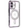 Newface Apple iPhone 16 Plus Kılıf Joke Simli Magneticsafe Kılıf - Derin Mor