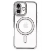 Newface Apple iPhone 16 Plus Kılıf Joke Simli Magneticsafe Kılıf - Gri