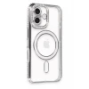 Newface Apple iPhone 16 Plus Kılıf Joke Simli Magneticsafe Kılıf - Gri