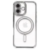Newface Apple iPhone 16 Plus Kılıf Joke Simli Magneticsafe Kılıf - Gri