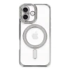 Newface Apple iPhone 16 Plus Kılıf Joke Simli Magneticsafe Kılıf - Gümüş