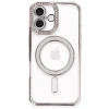 Newface Apple iPhone 16 Plus Kılıf Joke Simli Magneticsafe Kılıf - Pembe
