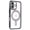 Newface Apple iPhone 16 Plus Kılıf Joke Simli Magneticsafe Kılıf - Siyah
