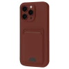 Newface Apple iPhone 16 Plus Kılıf Kelvin Kartvizitli Silikon - Bordo