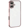Newface Apple iPhone 16 Plus Kılıf Razer Lensli Silikon - Pembe