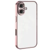 Newface Apple iPhone 16 Plus Kılıf Razer Lensli Silikon - Pembe