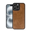 Newface Apple iPhone 16 Pro Kılıf Aras Deri Kapak - Taba