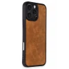 Newface Apple iPhone 16 Pro Kılıf Aras Deri Kapak - Taba