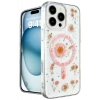 Newface Apple iPhone 16 Pro Kılıf Daisy Simli Magsafe Kapak - Pembe