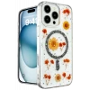 Newface Apple iPhone 16 Pro Kılıf Daisy Simli Magsafe Kapak - Siyah